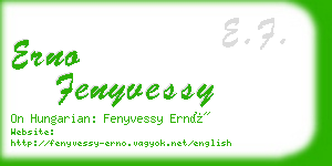 erno fenyvessy business card